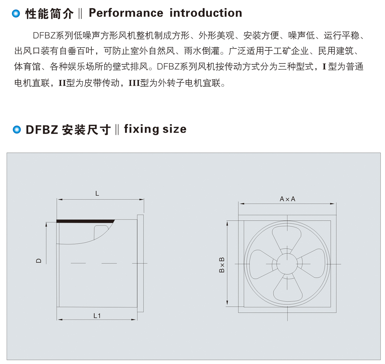 DFBZ系列低噪聲方形風機